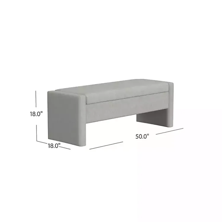 Benches & Ottomans-Kirklands Home Light Upholstered Modern Storage Bench Gray