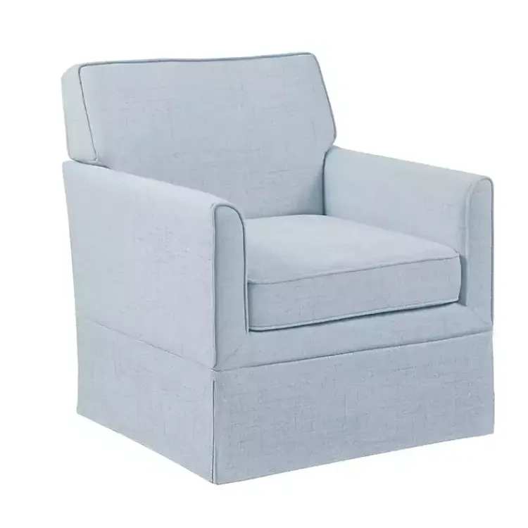 Accent Chairs-Kirklands Home Light Slipcover Armchair Blue