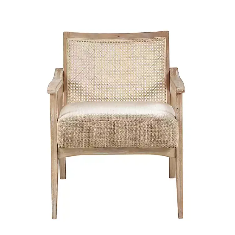 Accent Chairs-Kirklands Home Neutral Wheat Mid-Century Modern Accent Chair Tan