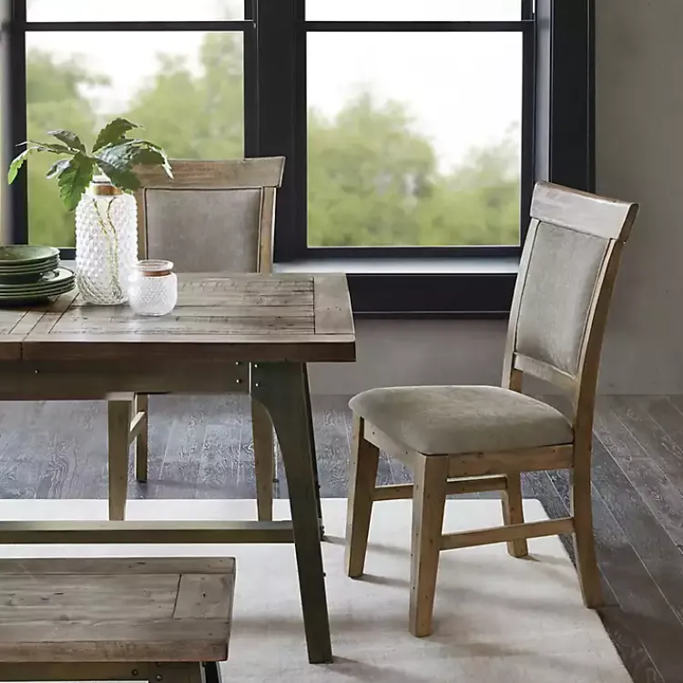 Dining Chairs-Kirklands Home Upholstered Rustic Dining Chairs, Set of 2 Gray