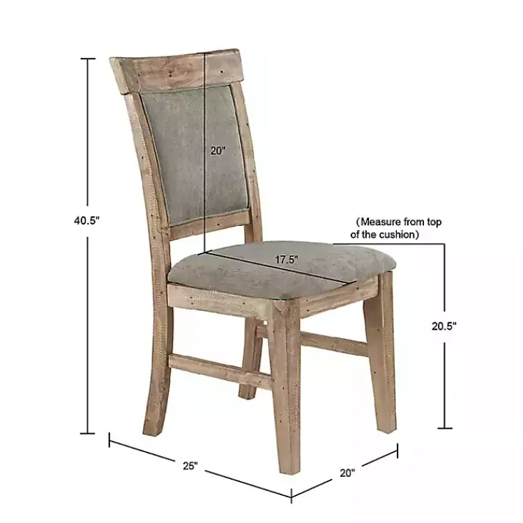 Dining Chairs-Kirklands Home Upholstered Rustic Dining Chairs, Set of 2 Gray