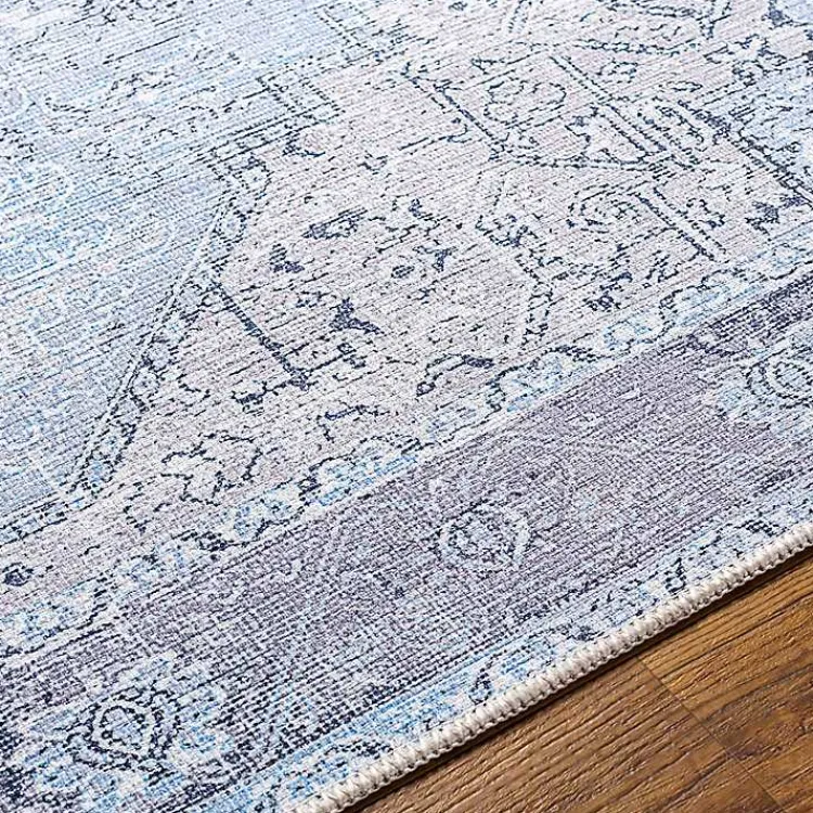 Area Rugs-Kirklands Home Amelie Silver Classic Washable Area Rug, 8x12 Blue