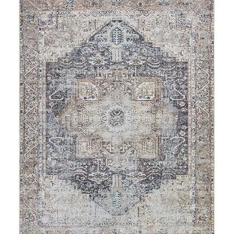 Area Rugs-Kirklands Home Amelie Navy Blue Classic Washable Area Rug, 8x12