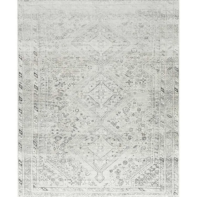 Area Rugs-Kirklands Home Cream Traditional Washable Area Rug, 8x12 Ivory