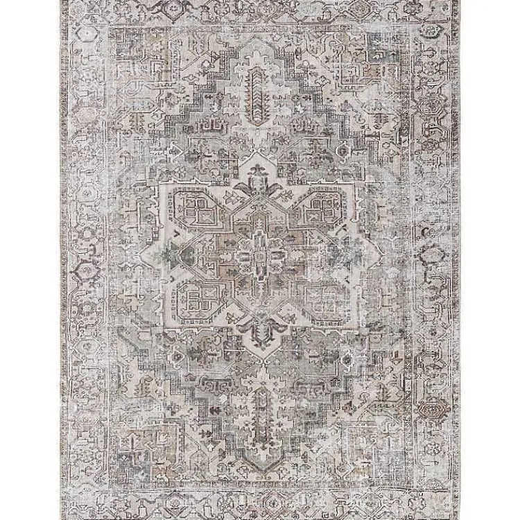 Area Rugs-Kirklands Home Faded Embrace Washable Area Rug, 5x7 Gray