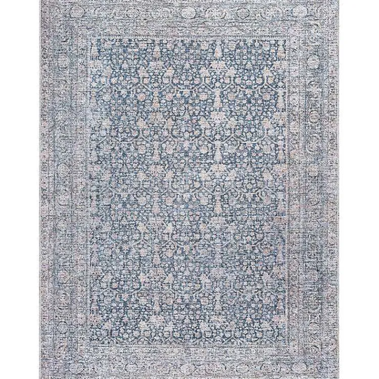 Area Rugs-Kirklands Home Boho Lorelai Washable Area Rug, 7x10 Blue