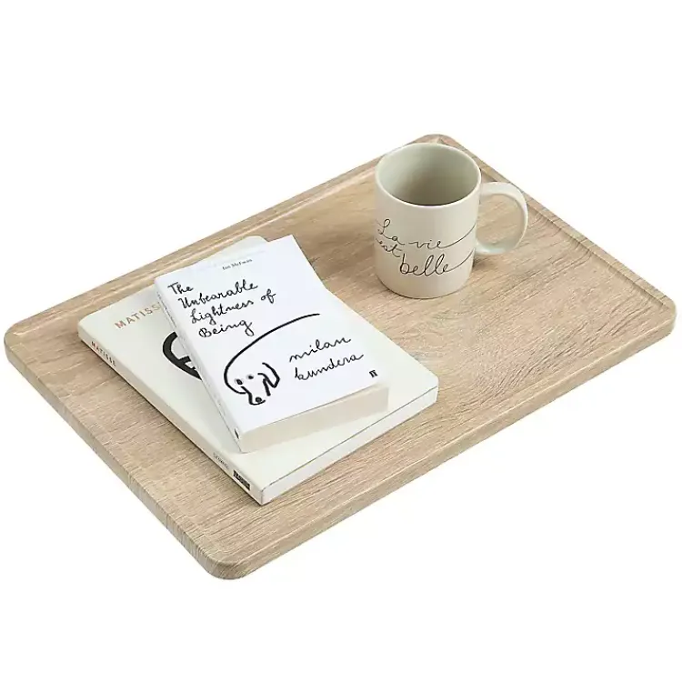 Nightstands-Kirklands Home Natural Wood Bedside Shelf Tan