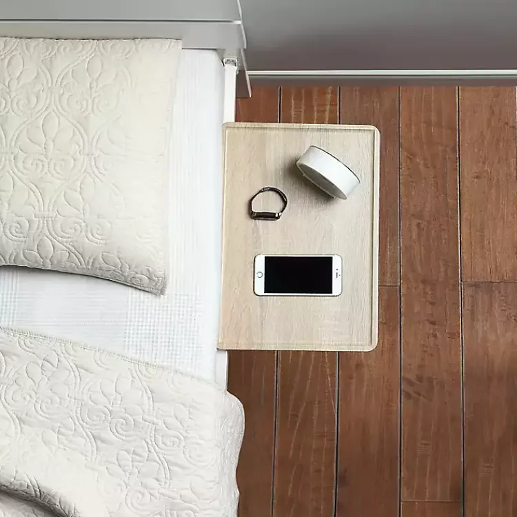 Nightstands-Kirklands Home Natural Wood Bedside Shelf Tan