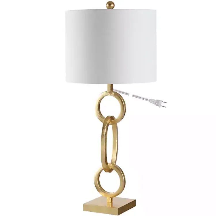 Table Lamps-Kirklands Home Gold Stacked Rings Alaia Table Lamp White