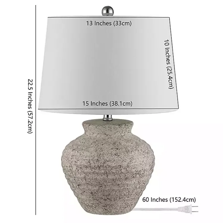 Table Lamps-Kirklands Home Distressed Gray Ceramic Jug Ledger Table Lamp White