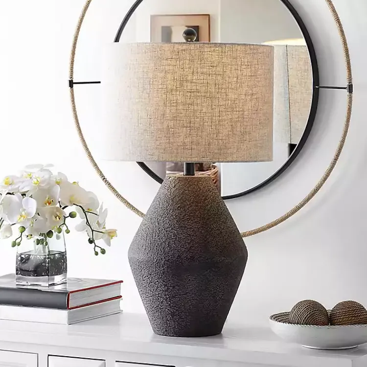 Table Lamps-Kirklands Home Brown Angled Gourd Ersta Table Lamp Tan