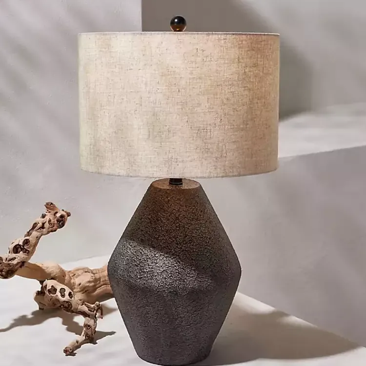Table Lamps-Kirklands Home Brown Angled Gourd Ersta Table Lamp Tan