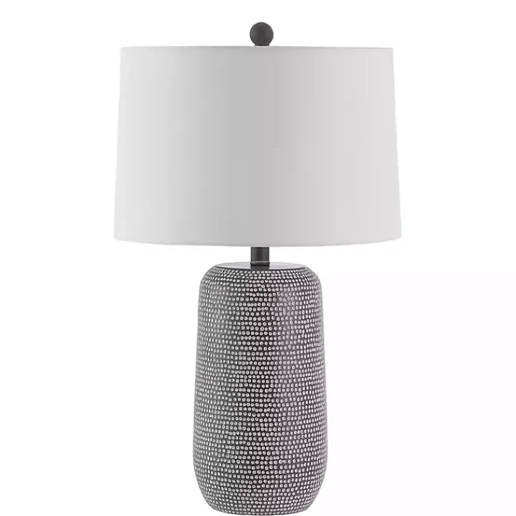 Table Lamps-Kirklands Home Gray & Dots Celvin Table Lamp White