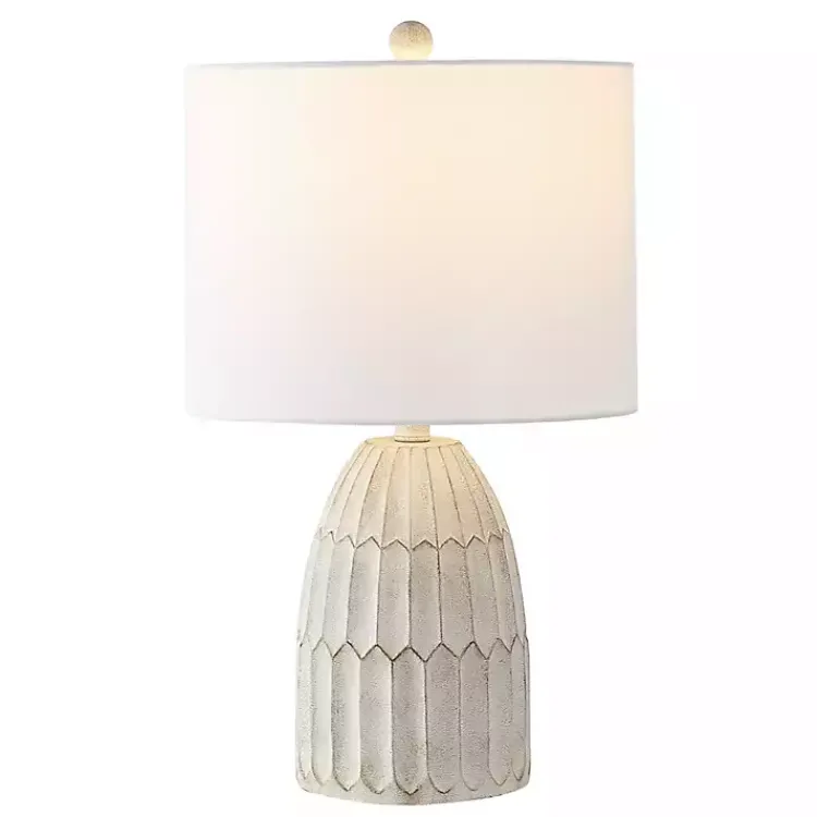 Table Lamps-Kirklands Home Weathered Geometric Table Lamp White