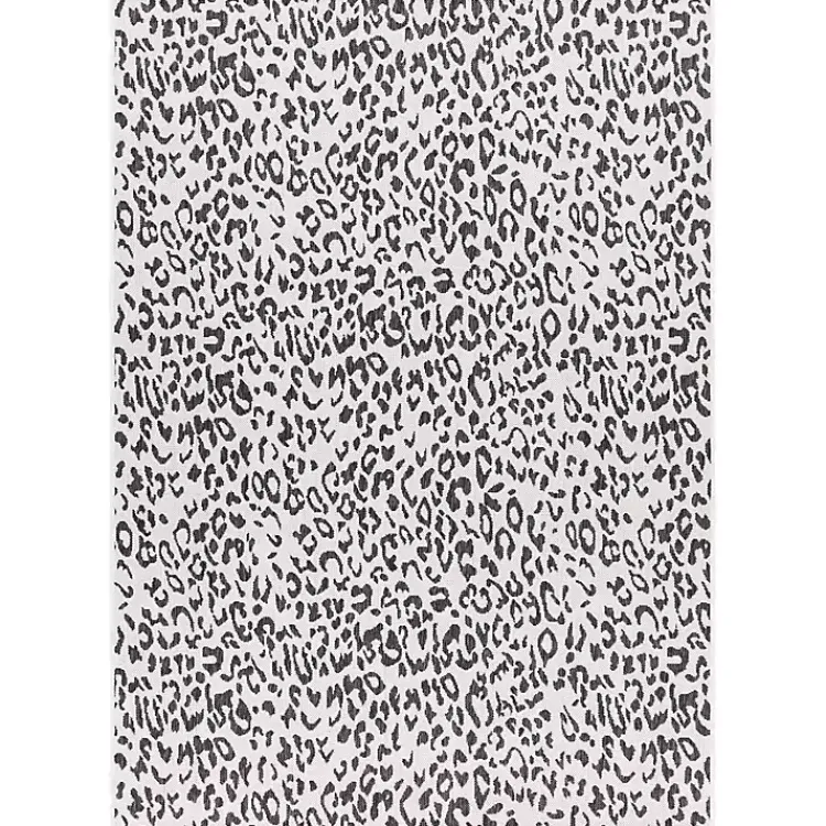 Outdoor Rugs-Kirklands Home Cauli Leopard Print Outdoor Rug, 4x5 Black