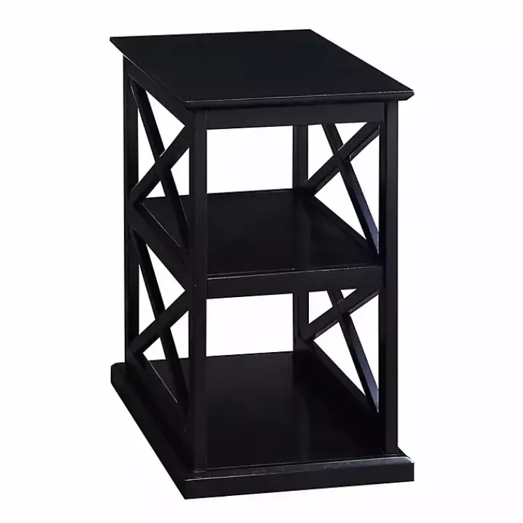 Accent & End Tables-Kirklands Home Wood Double X Sides Accent Table Black
