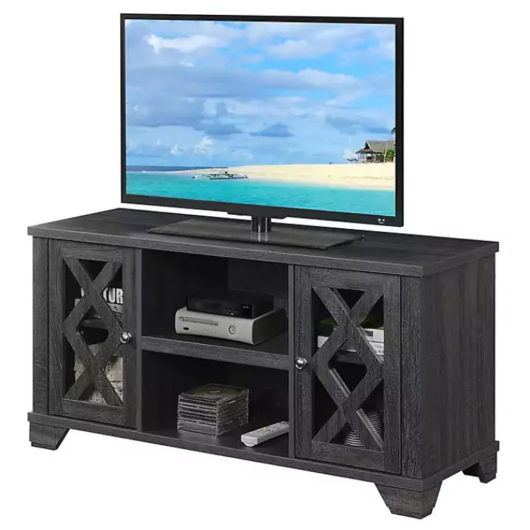 Tv Stands & Media Consoles-Kirklands Home Wood X Doors Media Cabinet Gray