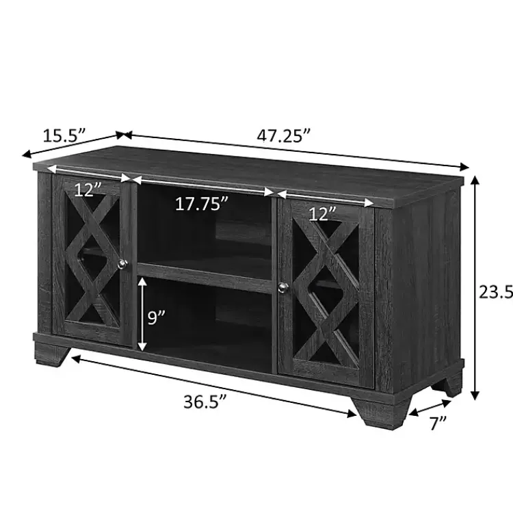 Tv Stands & Media Consoles-Kirklands Home Wood X Doors Media Cabinet Gray