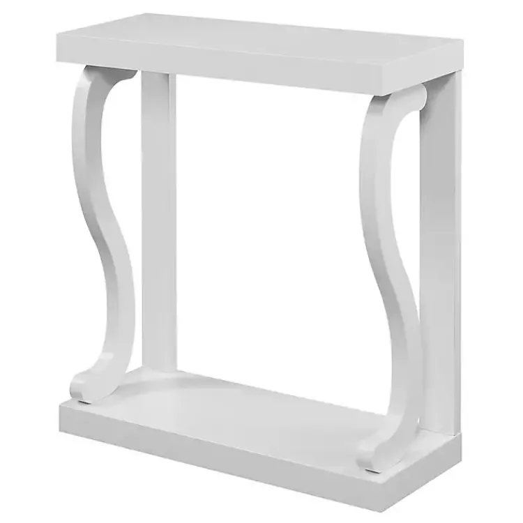 Console Tables-Kirklands Home Wood Curved Sides Console Table White