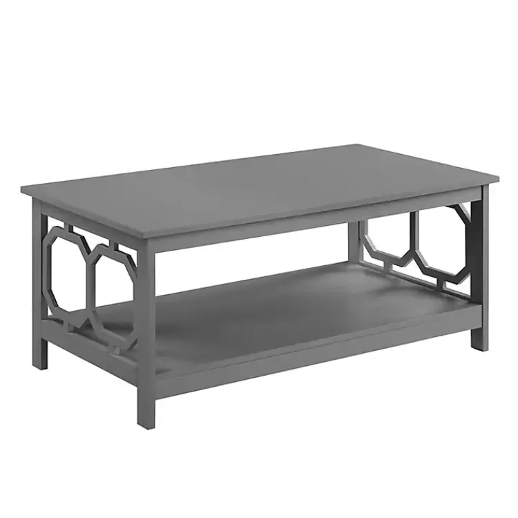 Coffee Tables-Kirklands Home Wood Geometric Sides Coffee Table Gray