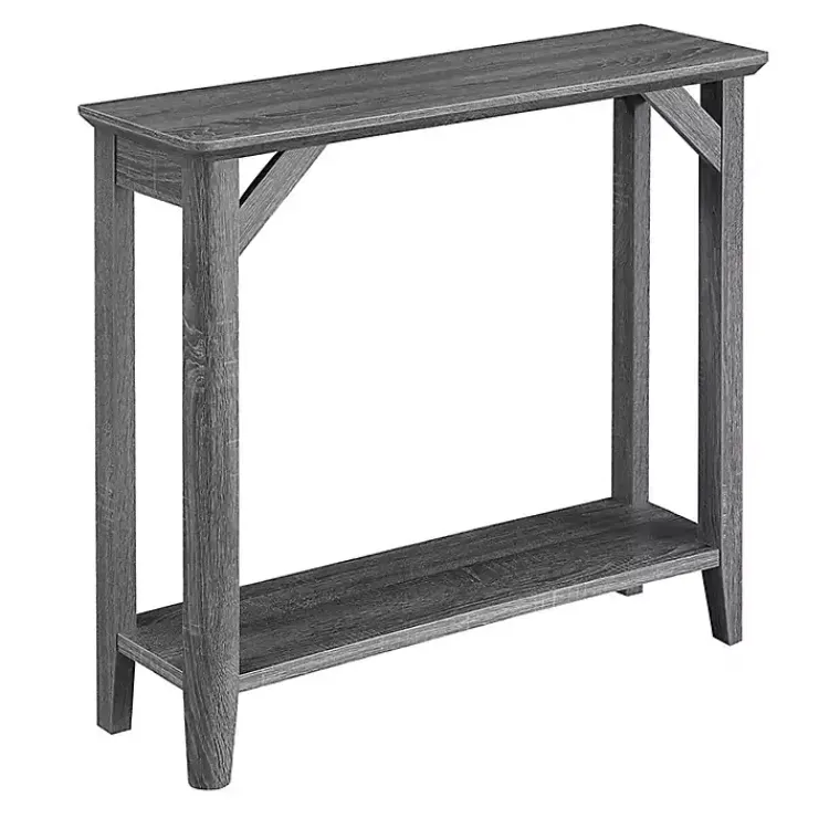 Console Tables-Kirklands Home Tapered Legs Rustic Console Table Gray