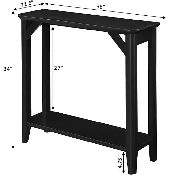 Console Tables-Kirklands Home Tapered Legs Rustic Console Table Black