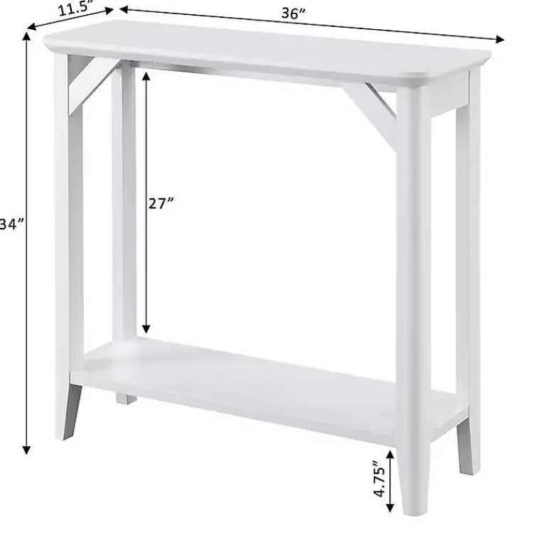 Console Tables-Kirklands Home Tapered Legs Rustic Console Table White