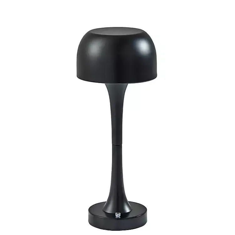 Outdoor Lighting-Kirklands Home Tapered Dome Frosted Light Cordless Lamp Black