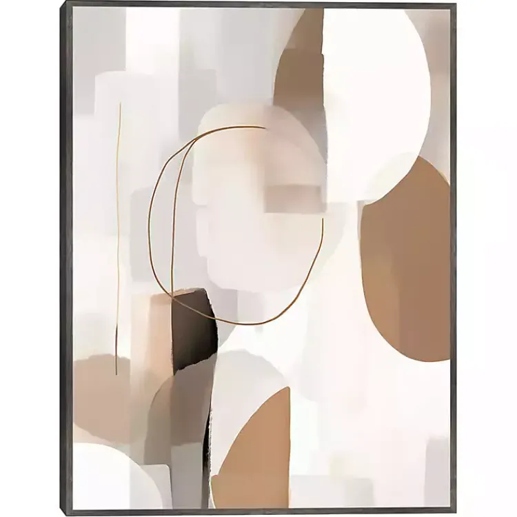 Canvas Art-Kirklands Home Soft Tan Shapes Framed Canvas Art Print