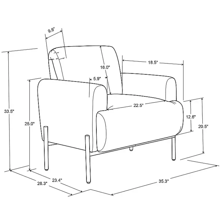 Accent Chairs-Kirklands Home Rust Velvet Upholstered Knox Accent Chair Orange