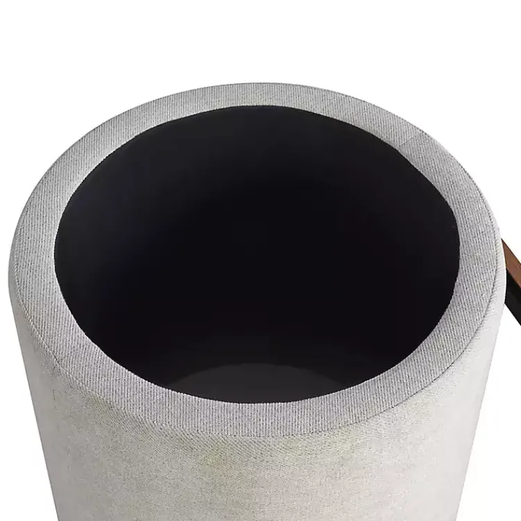 Benches & Ottomans-Kirklands Home Neutral Upholstered Nesting Ottomans, Set of 2 Ivory