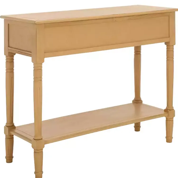 Console Tables-Kirklands Home Natural 2- Drawer Samantha Console Table Tan