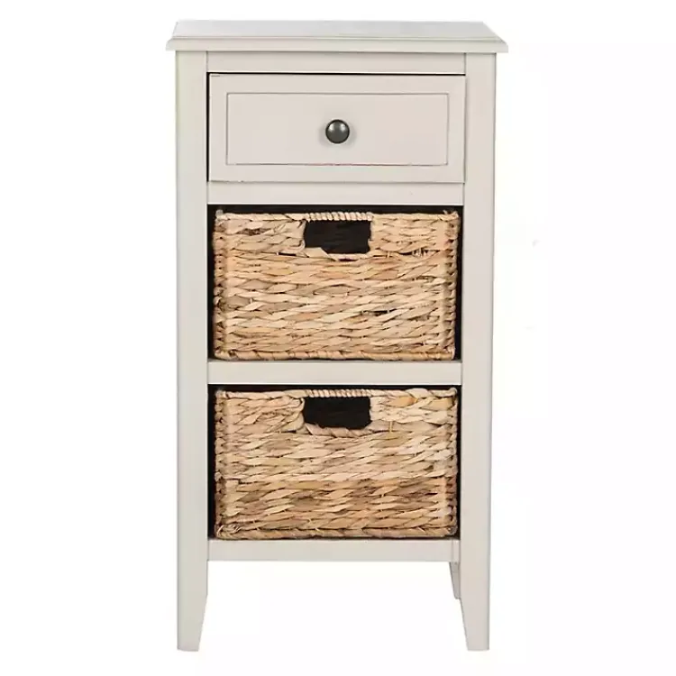 Accent & End Tables-Kirklands Home Vintage Wood Baskets Everly Accent Table Gray