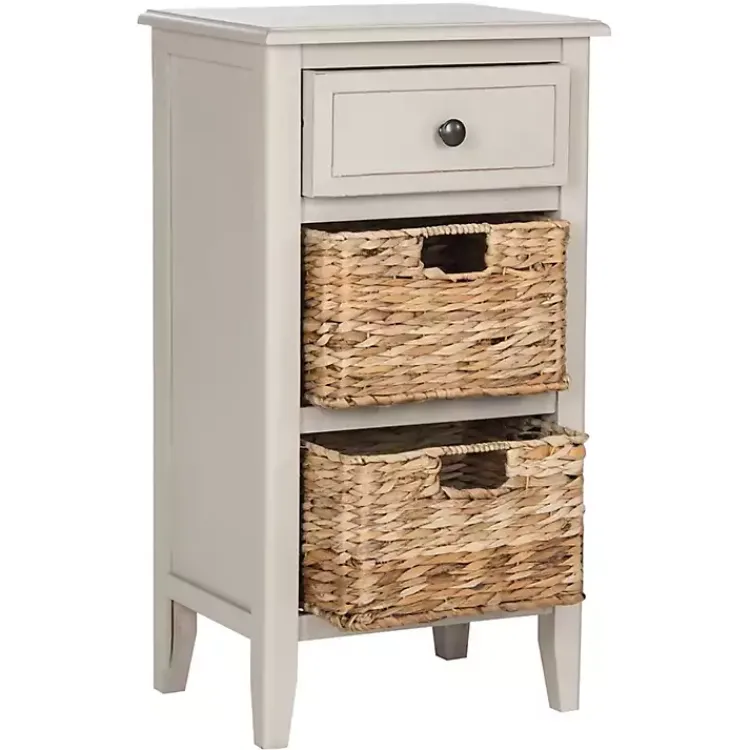 Accent & End Tables-Kirklands Home Vintage Wood Baskets Everly Accent Table Gray