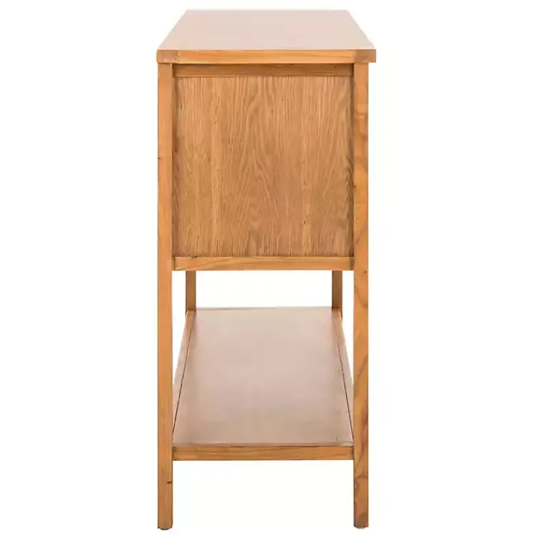 Cabinets & Sideboards-Kirklands Home Natural Oak 4-Drawer Charlotte Sideboard Brown