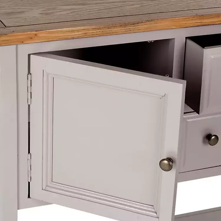 Cabinets & Sideboards-Kirklands Home & Oak 4-Drawer Charlotte Sideboard Gray