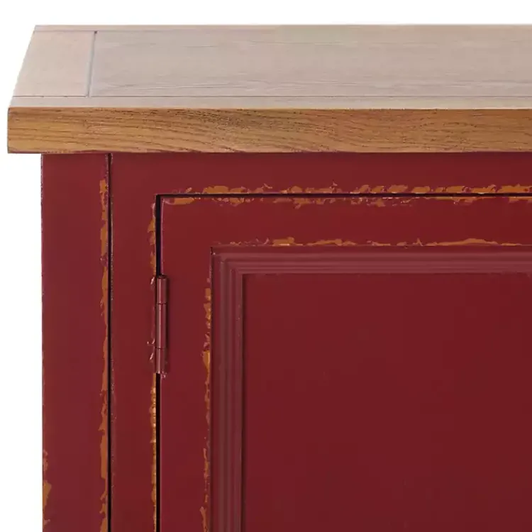 Cabinets & Sideboards-Kirklands Home & Oak 4-Drawer Charlotte Sideboard Red