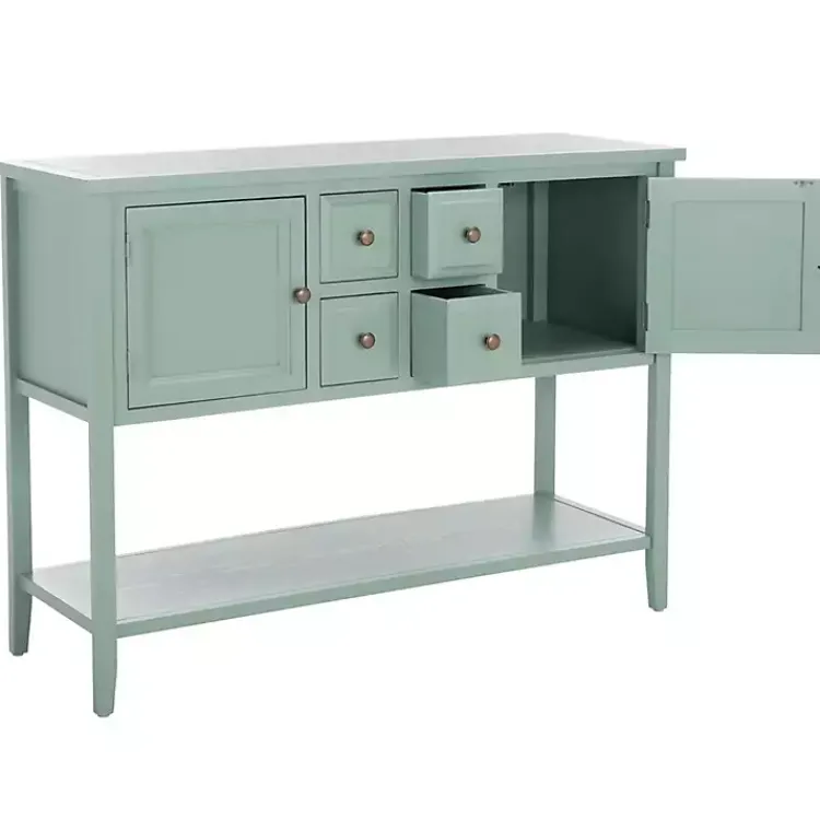 Cabinets & Sideboards-Kirklands Home Seafoam 4-Drawer Charlotte Sideboard Green