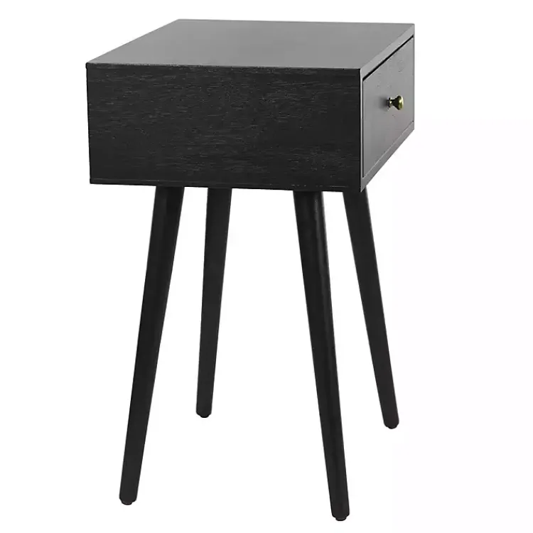 Accent & End Tables-Kirklands Home Wood 1-Drawer Arthur Accent Table Black