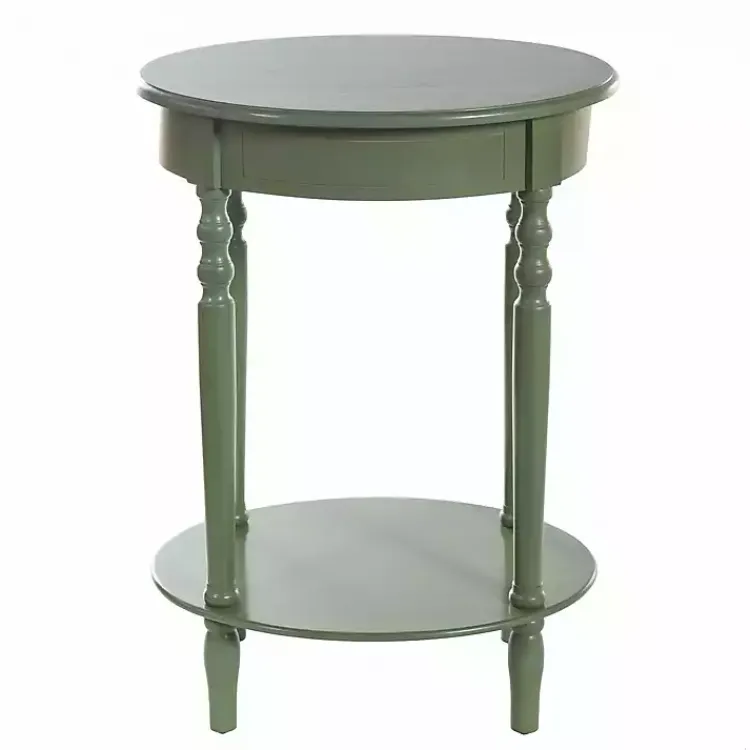 Accent & End Tables-Kirklands Home Wood Oval Emily Accent Table Green