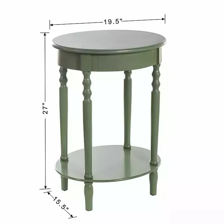 Accent & End Tables-Kirklands Home Wood Oval Emily Accent Table Green