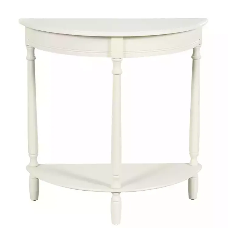 Console Tables-Kirklands Home Half Moon Tinslee Console Table White