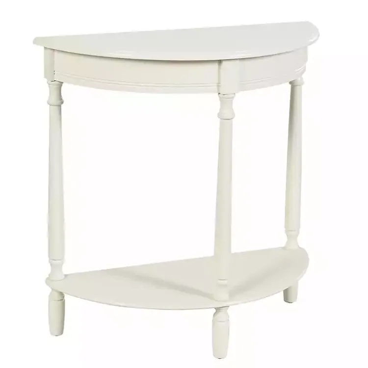 Console Tables-Kirklands Home Half Moon Tinslee Console Table White
