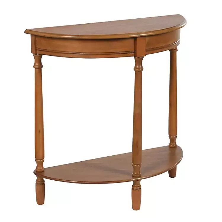 Console Tables-Kirklands Home Honey Half Moon Tinslee Console Table Brown