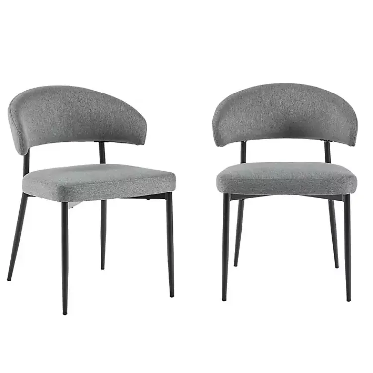 Dining Chairs-Kirklands Home Charcoal and Black Curved Dining Chairs, Set of 2 Gray
