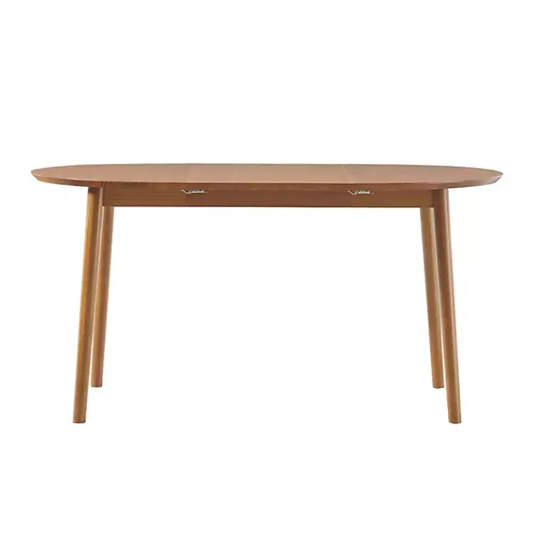 Dining Tables-Kirklands Home Caramel Wood Oval Dining Table with Leaf Tan