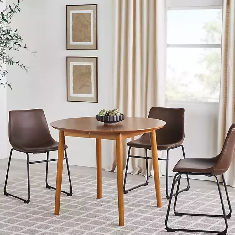 Dining Tables-Kirklands Home Caramel Wood Oval Dining Table with Leaf Tan