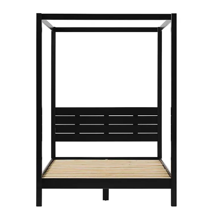 Beds & Headboards-Kirklands Home Wood Canopy Full Bed Black