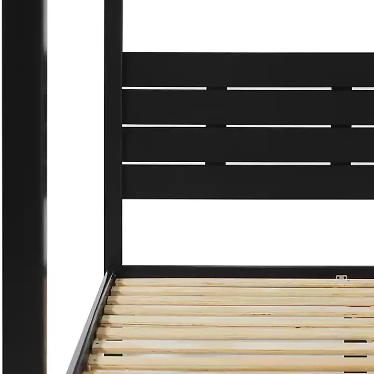 Beds & Headboards-Kirklands Home Wood Canopy Full Bed Black