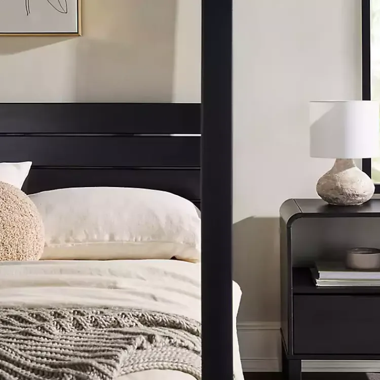 Beds & Headboards-Kirklands Home Wood Canopy Full Bed Black